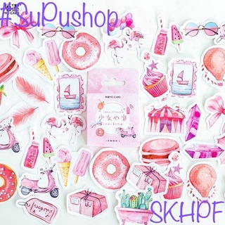 🌸🌸STICKER HỘP 45 TẤM CHỦ ĐỀ TOÀN MÀU HỒNG NGỌT NGÀO🌸🌸