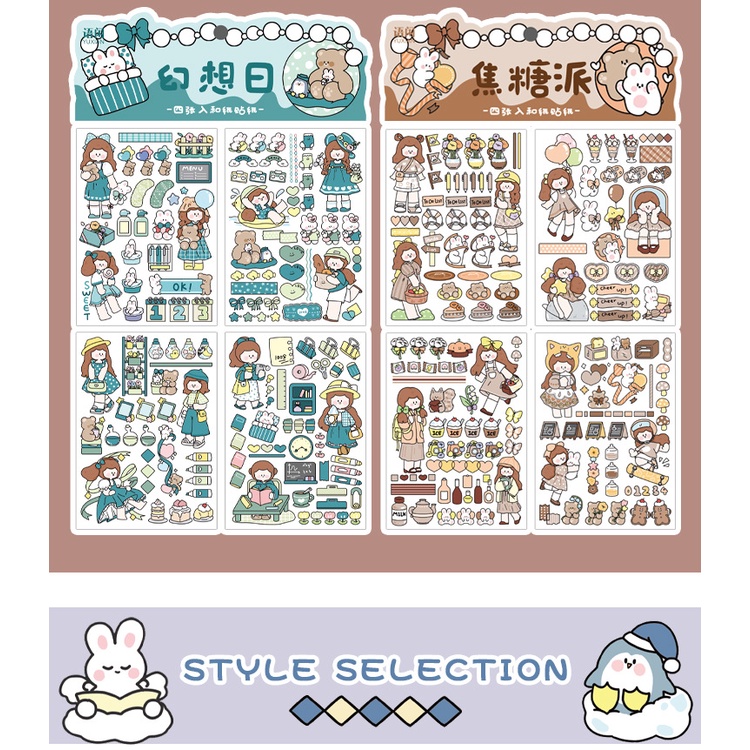 Set 4 tấm Sticker dán Candy House kiểu Nhật xinh xắn