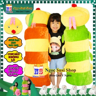 [CỰC ĐẸP] GẤU BÔNG GỐI ÔM CON SÂU CỰC ĐẠI SIZE 1M4 DÀI 1M2 ÔM NGỦ SIÊU MỀM MỊN - THÚ BÔNG CON SÂU