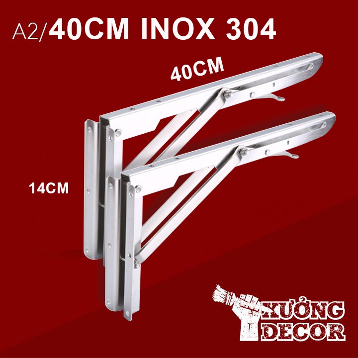 Ke Gập Thông Minh Inox 304 A2-40cm - bộ 2 chiếc