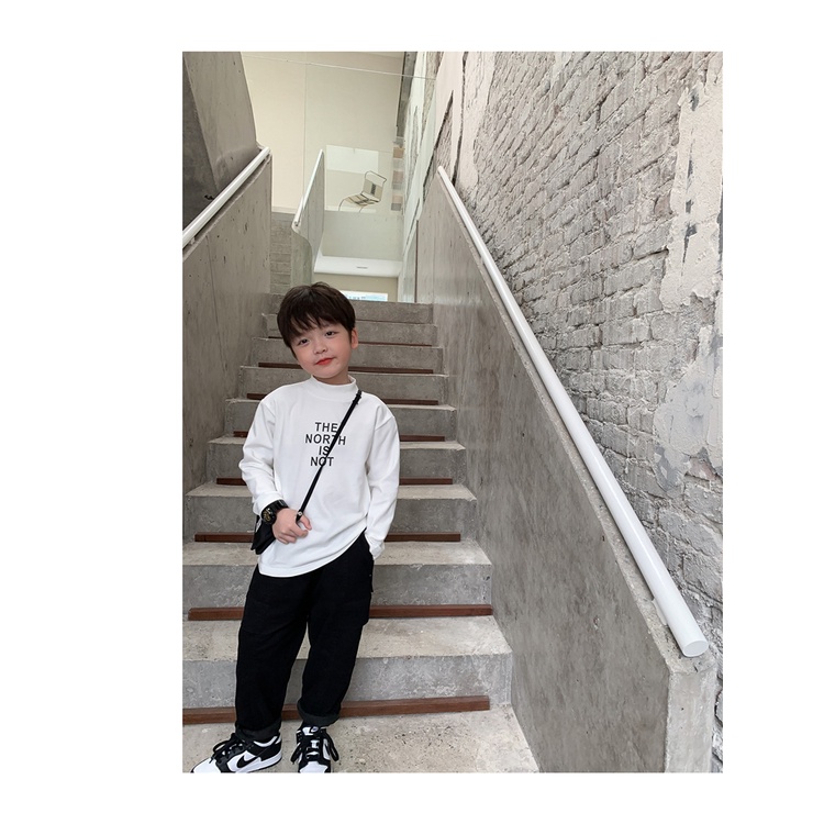 Áo thun cổ lọ dài tay cho bé trai phong cách Hàn Quốc từ 16kg đến 40kg thời trang trẻ em Dream House