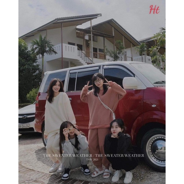 Bộ nỉ baisic cổ tròn trơn đa màu HT12