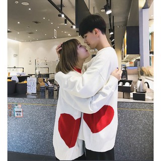 [Thanh Lý] Áo Len Nam Nữ Unisex - Trái Tim Dáng Rộng Cực Đáng Yêu