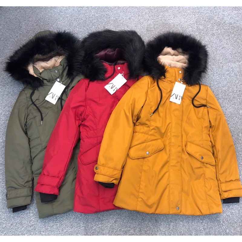 Áo parka nữ zara xuất khẩu áo khoác parka lót lông -AK4