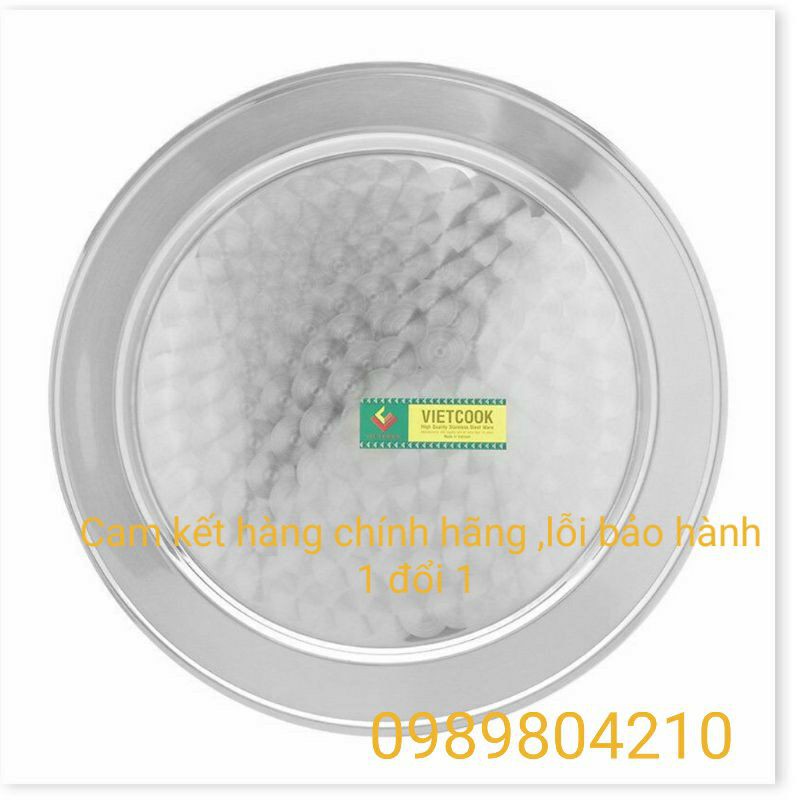 Mâm inox tròn ,mâm tròn inox ,mâm cơm inox ,mâm vành 304 đủ size 52,56(KHÔNG RỈ CHÍNH HÃNG VIETCOOK MADE VN)