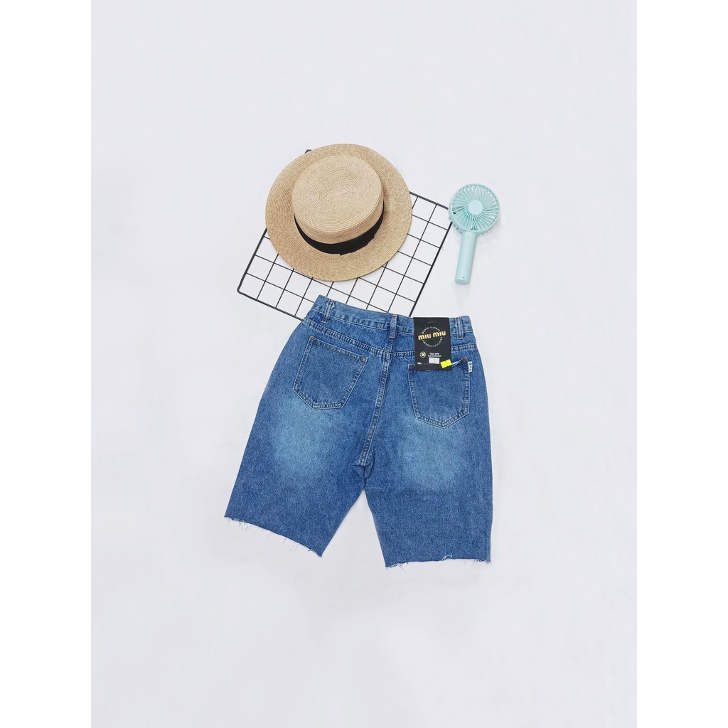 (hình thật) Quần jean lửng tông đậm cut laze cực chất - TL08