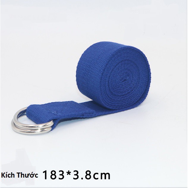 Dây tập Yoga Cotton loại tốt dài 1,8m x 3,8cm hỗ trợ tập động tác khó, tăng độ dẻo uốn người tập Yoga