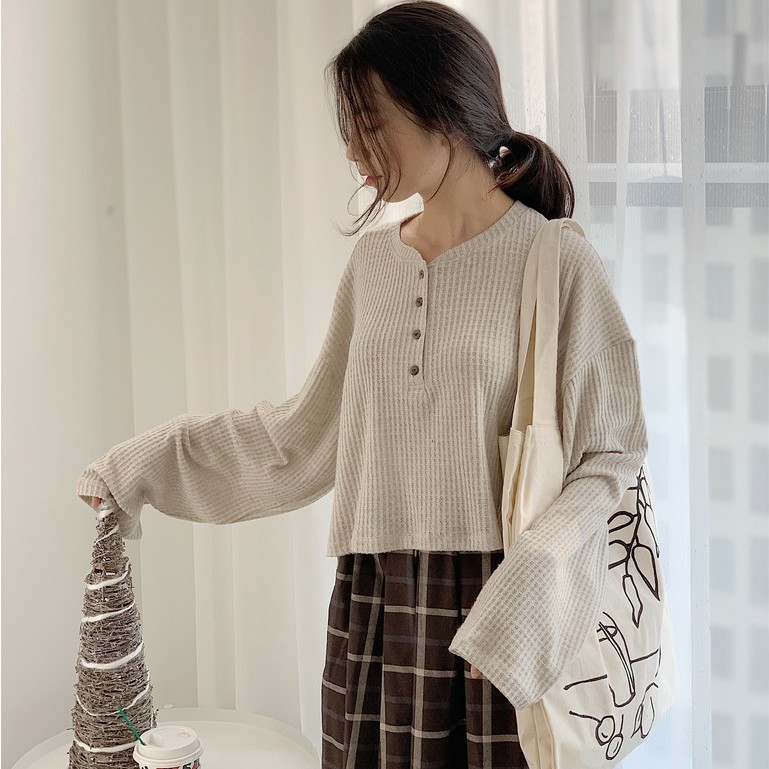 áo nữ cadigan dài tay đính khuy nhiều màu xinh xắn