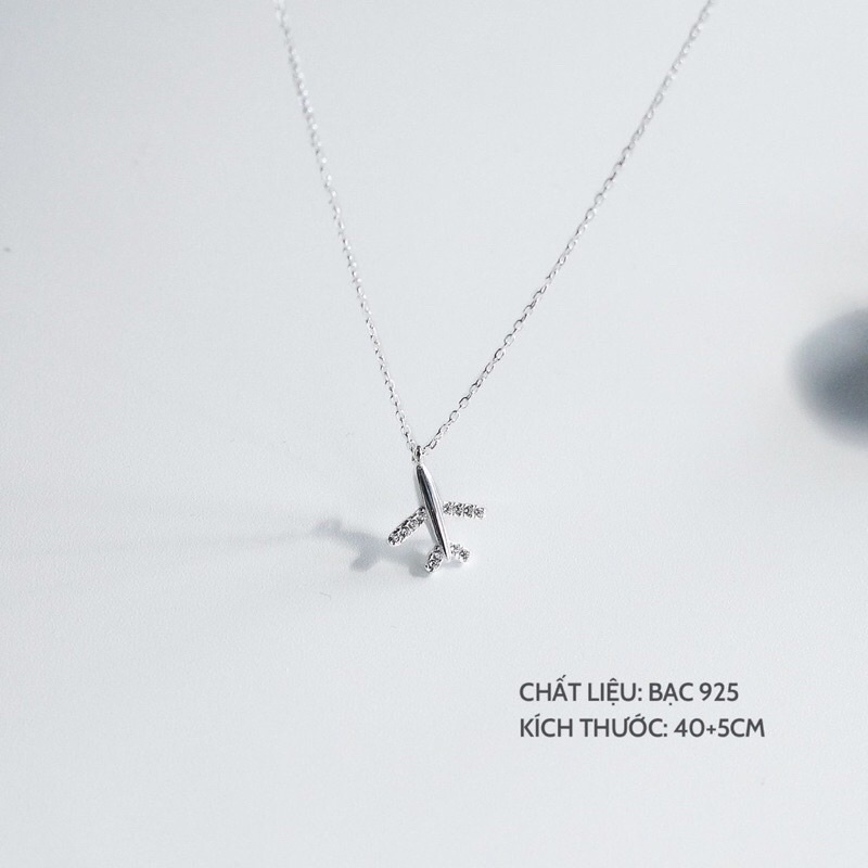 Dây chuyền máy bay đính đá chuẩn bạc thật - Kho sỉ bạc Nhất Linh