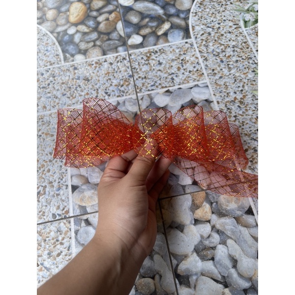 Ruy băng lưới Kim Tuyến bản  4cm