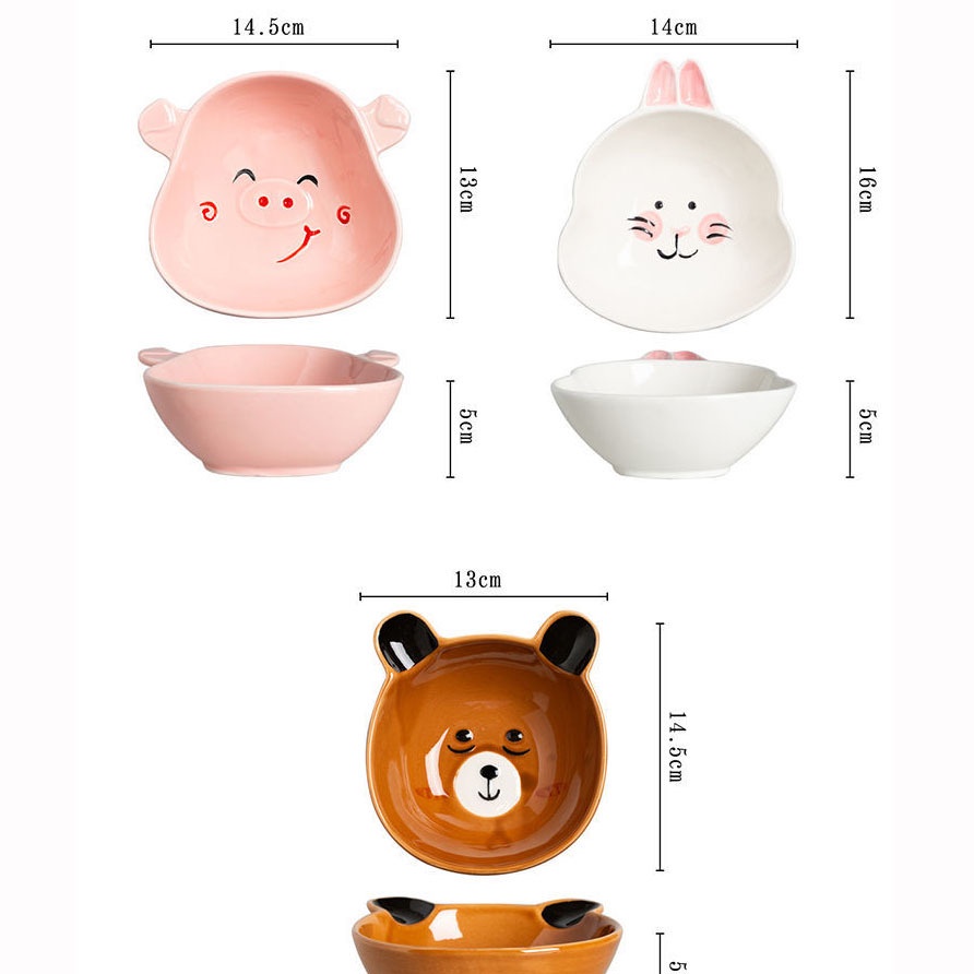 Bát Sứ Cho Bé Ăn Dặm , Chén Ăn Dặm BằngGốm Sứ Hình Thú Cho Bé