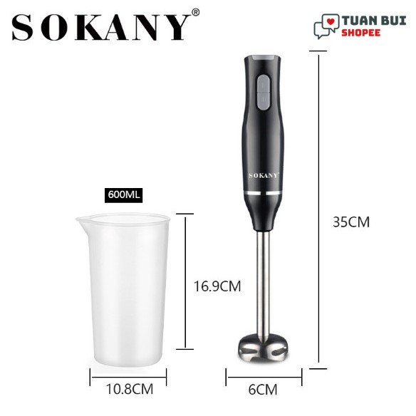 Máy xay sinh tố cầm tay Sokany 1708 (kèm ly) công suất 400W