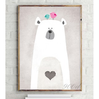 Tranh canvas treo tường Cartoon cute Polar bear 1