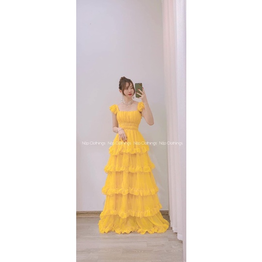 [MAXI] Đầm maxi đi biển dự tiệc tầng cánh tiên