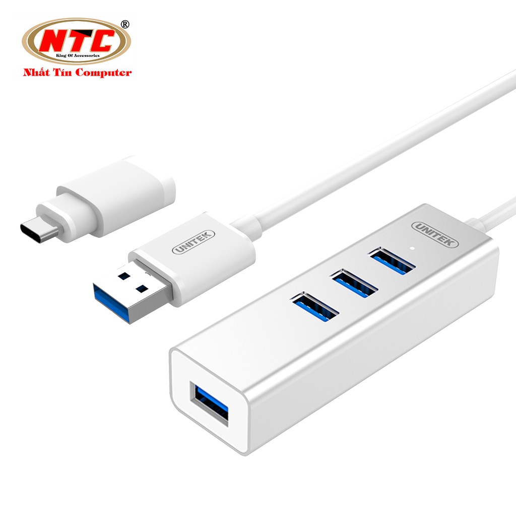 Bộ chia USB 3.0 và Type-C ra 4 cổng USB 3.0 Unitek Y-3082B