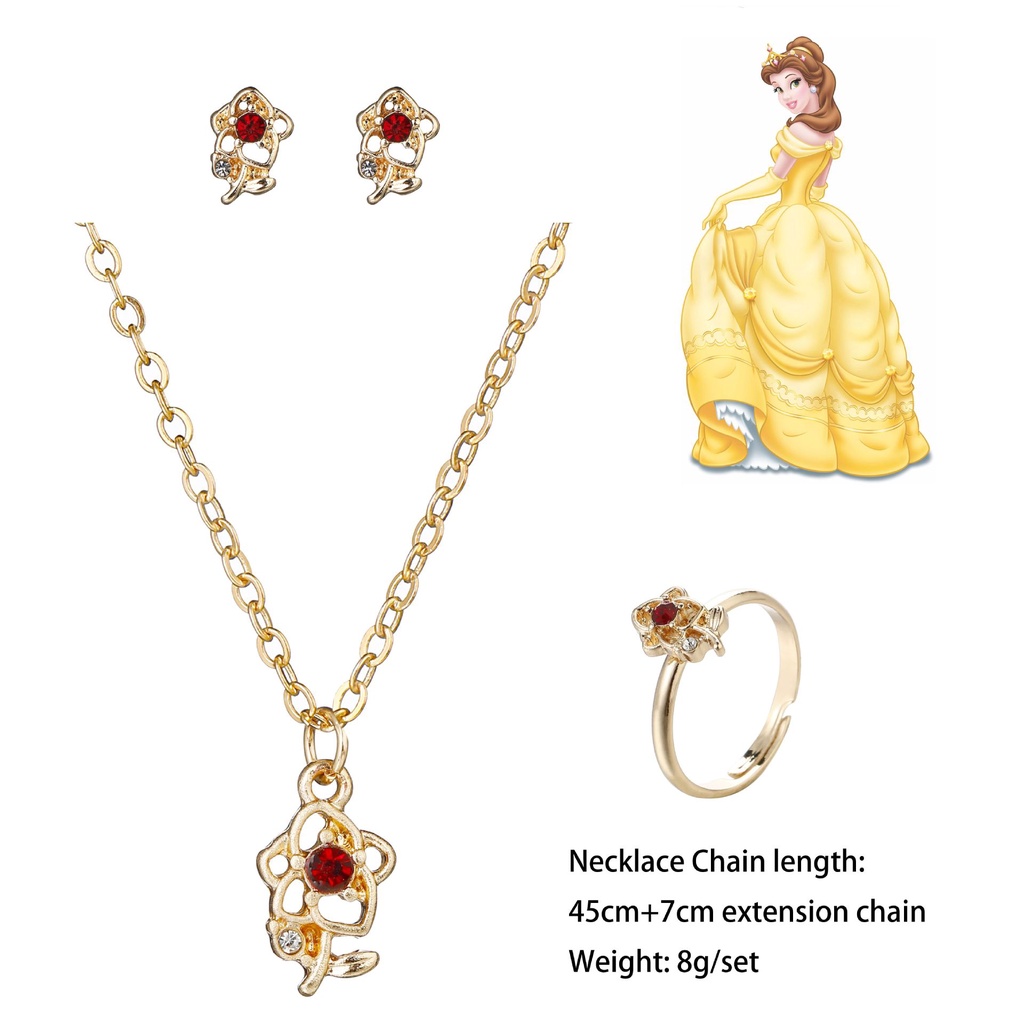 Set 3 Nhẫn Công Chúa Disney Hao Stone Có Thể Điều Chỉnh Kích Cỡ Hợp Thời Trang Làm Quà Tặng