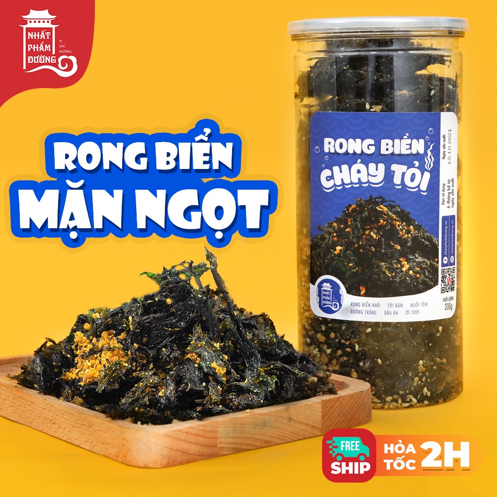 Rong biển cháy tỏi 200g Nhất Phẩm Đường snack rong biển tẩm gia vị ăn vặt