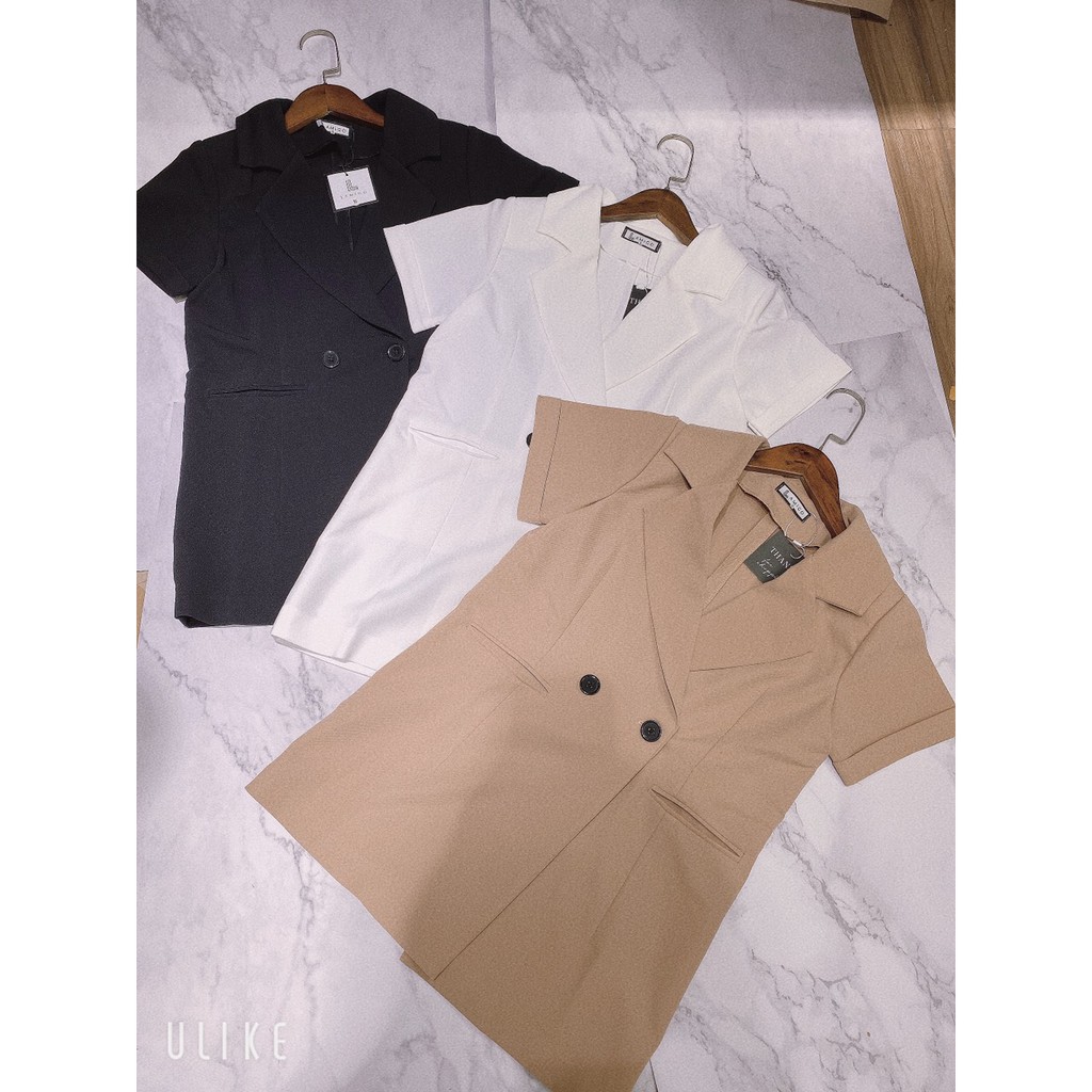 Set vest-blazer cộc tay mix quần short
