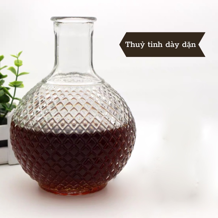 Bình Thủy Tinh Cao Cấp Đựng Rượu, Đồ Uống Các Loại - Tiện Lợi- Sang Trọng - br 01686