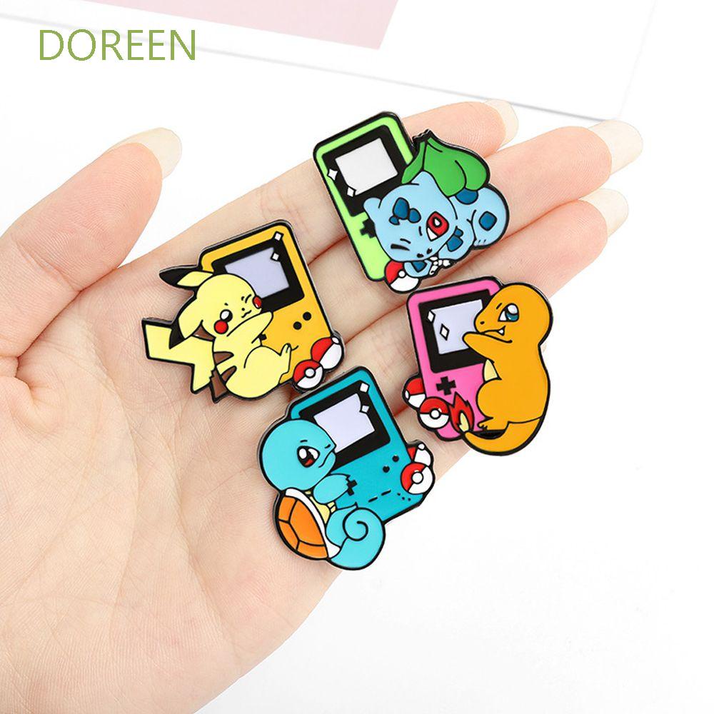 Ghim cài áo bằng kim loại tráng men họa tiết hoạt hình Pokemon độc đáo