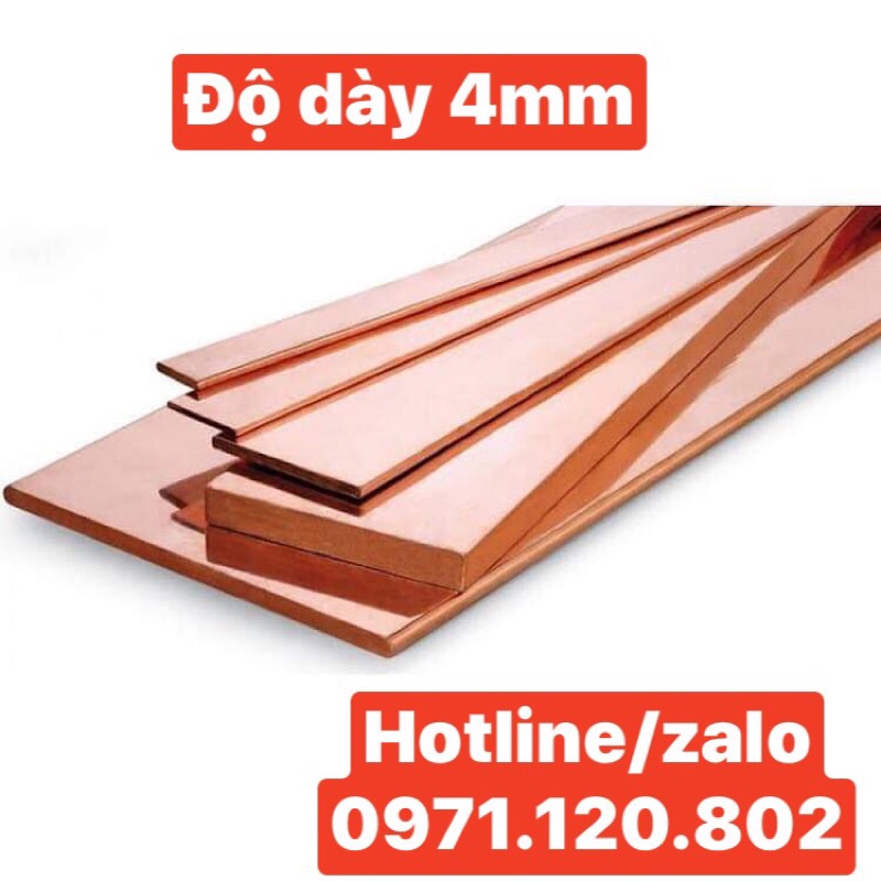 Thanh đồng đỏ độ dày 4mm