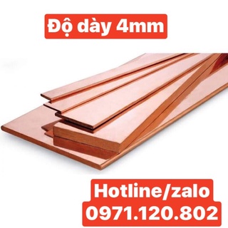 Thanh đồng đỏ độ dày 4mm dài 1m