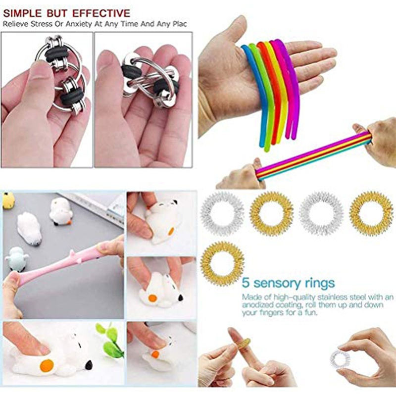 Set 30 Đồ Chơi Silicone Bong Bóng Giảm Căng Thẳng Cho Trẻ Em
