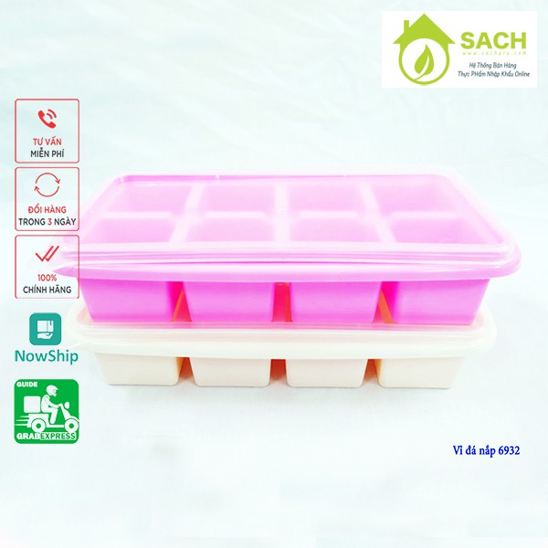 Khay Làm Đá 8 Viên Có Nắp Đậy Nhãn Hiệu Nhựa Việt Nhật