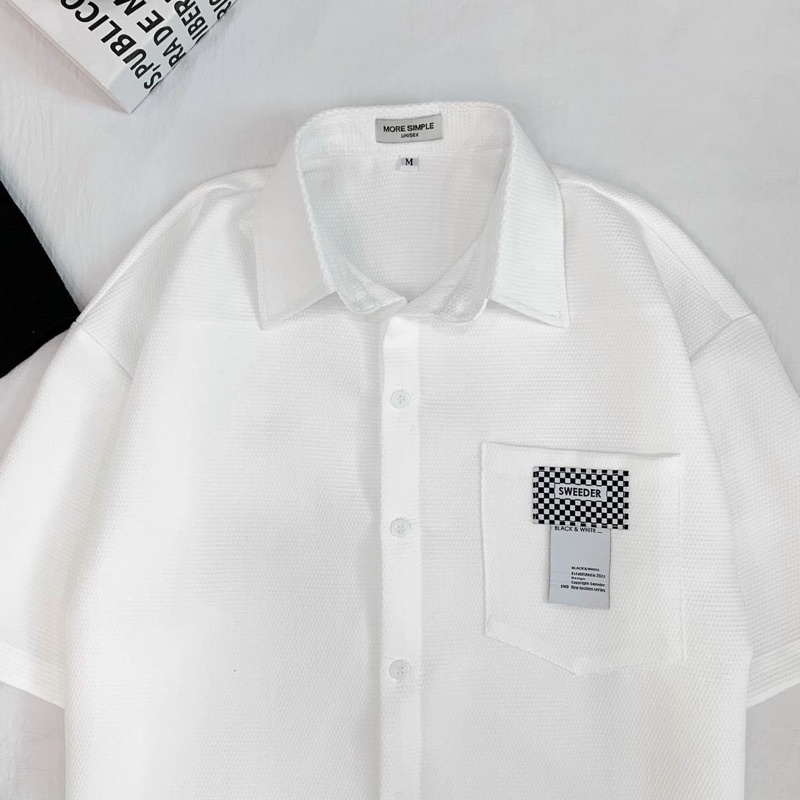 Áo Sơ Mi Tay Ngắn MIN Form Rộng Phong Cách Ulzzang - 84unisex