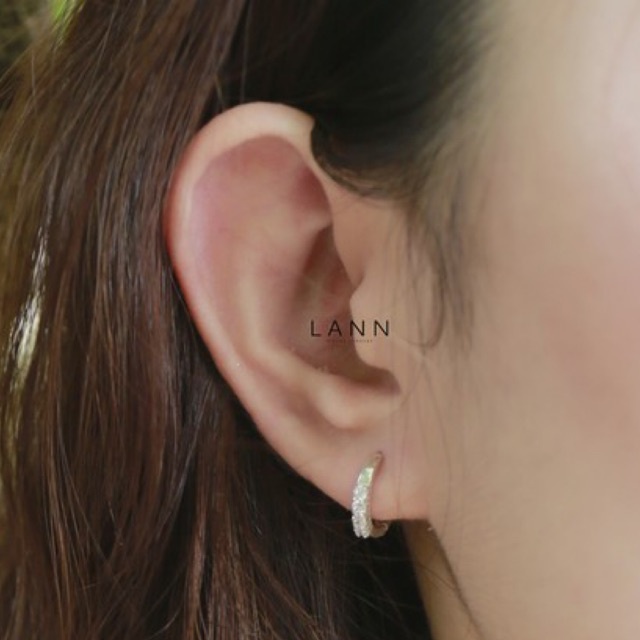 Khuyên 4 đá chốt gài BẠC S925 LANN E210