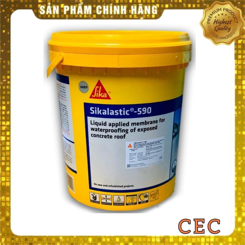 [CHÍNH HÃNG] Sơn chống thấm Sika Lastic 590 thùng 20kg màng lỏng gốc PU-Acrylic Giá rẻ