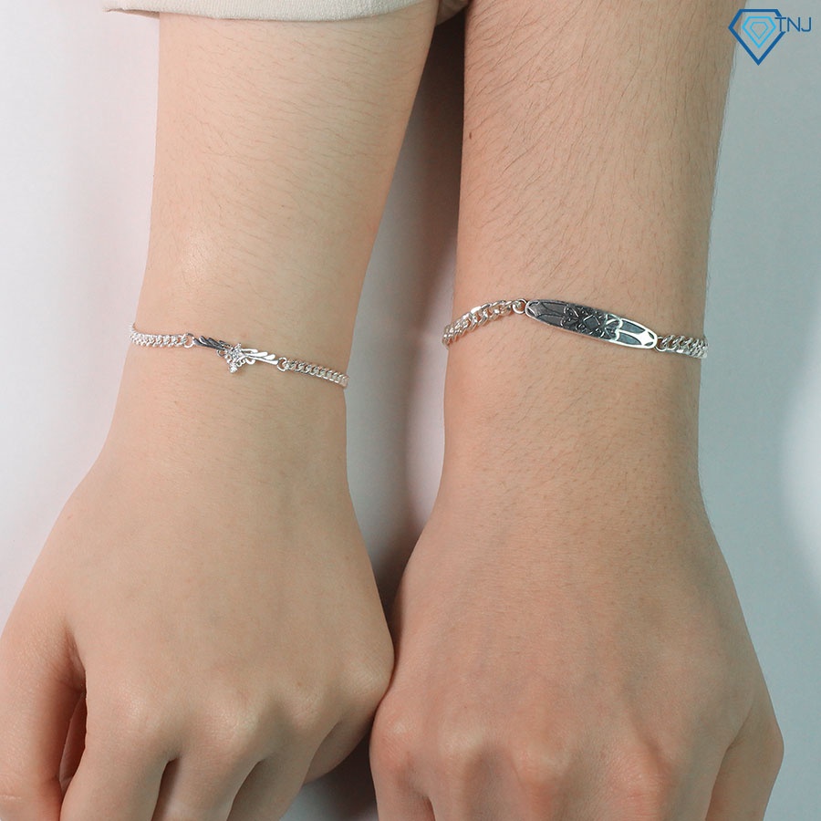 Vòng tay đôi nam nữ bạc Hiệp Sĩ Công Chúa LTD0023 Trang Sức TNJ