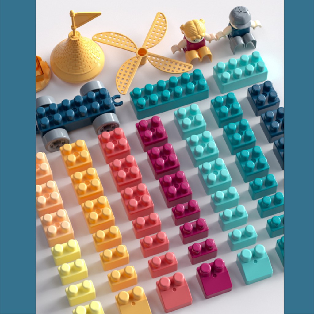 Hộp Đồ Chơi Lắp Ráp Xếp Hình Lego Làm Từ Nhựa ABS Cao Cấp An Toàn Bản Màu Hiện Đại Dành Cho Bé Yêu