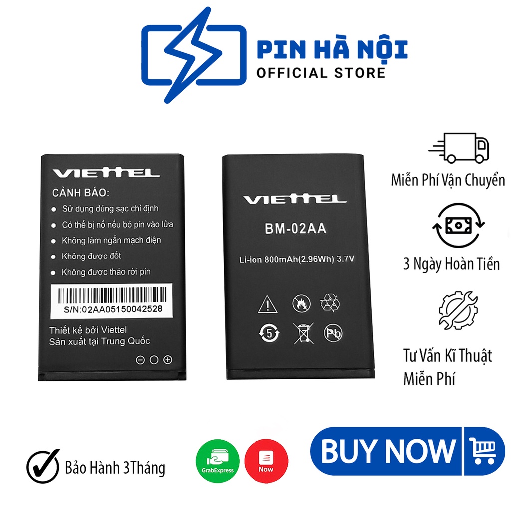 Pin Nokia BM-02AA Cho Các Dòng Máy Nokia, Viettel , Philips 1280, 110i...Pin Cao Cấp Hà Nội