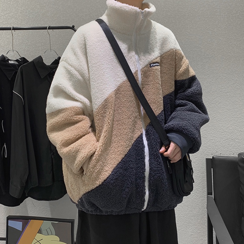 Áo khoác cổ đứng bằng vải Cashmere dày dặn thời trang cho nam