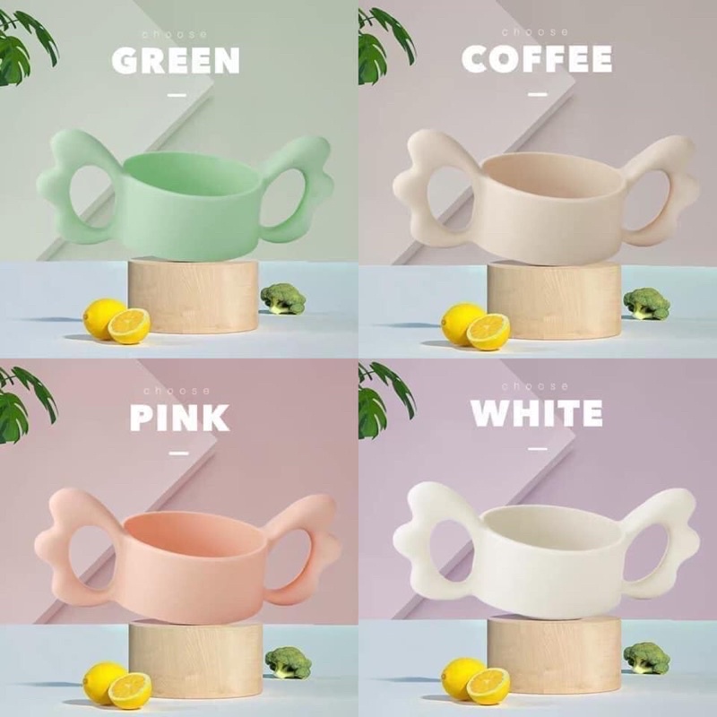 Tay cầm cánh tiên silicon cho bình Moyuum, Grosmimi, Lansinoh, Avent, Hegen, Mother K...