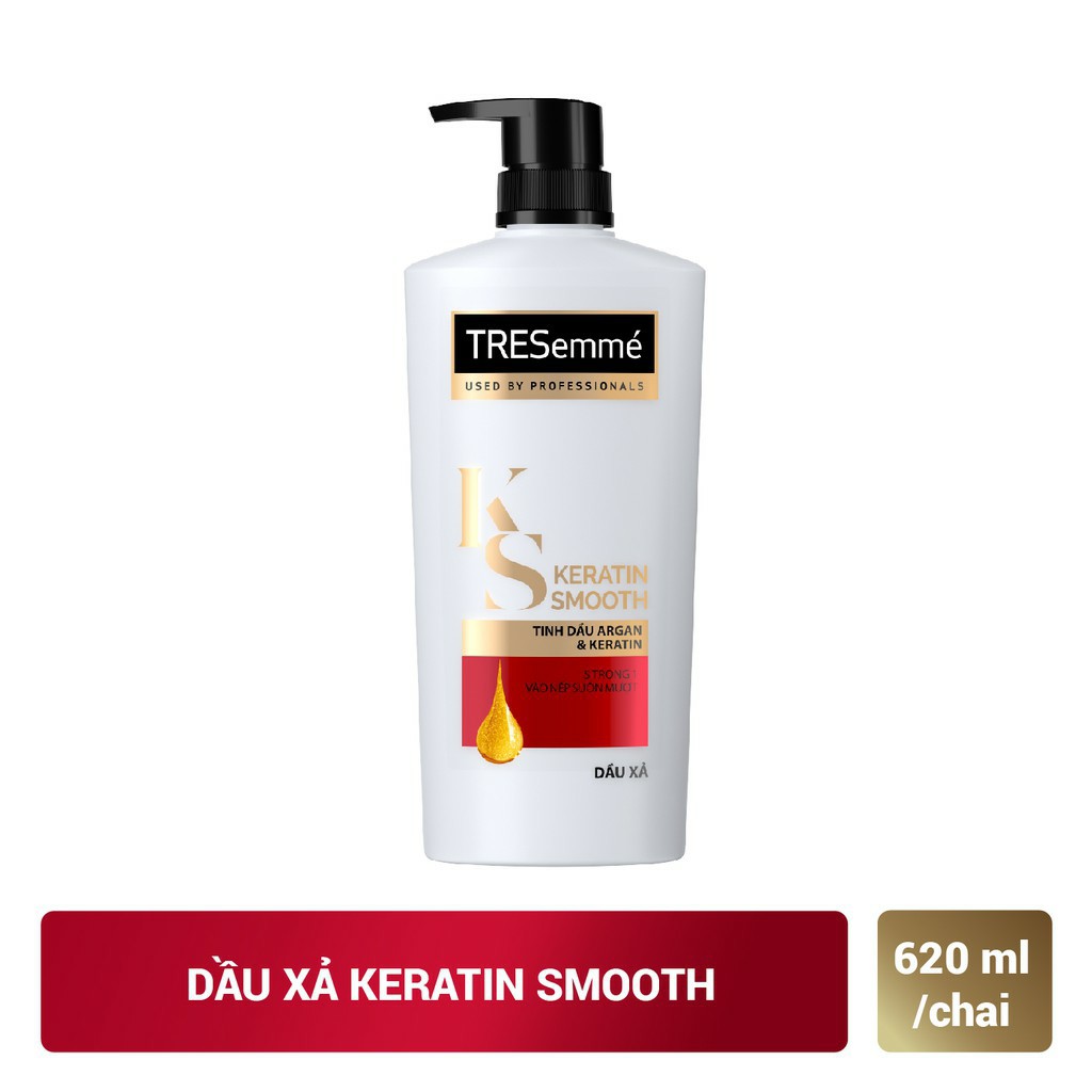 ComBo Gội 640g + Xả 620g TRESemmé Keratin Smooth Tinh dầu Argan và Keratin vào nếp suôn mượt | BigBuy360 - bigbuy360.vn