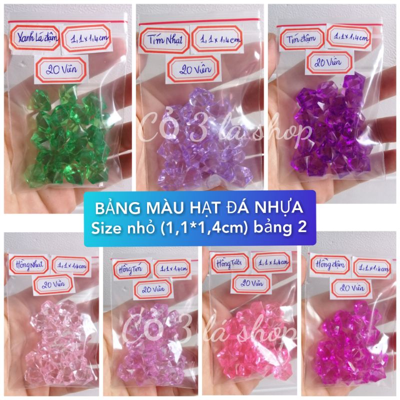 Set 10 hoặc 20 Viên đá nhựa giả pha lê màu, phụ kiện trang trí phông nền chụp ảnh ảnh, thả bể cá,trang trí lọ thủy tinh