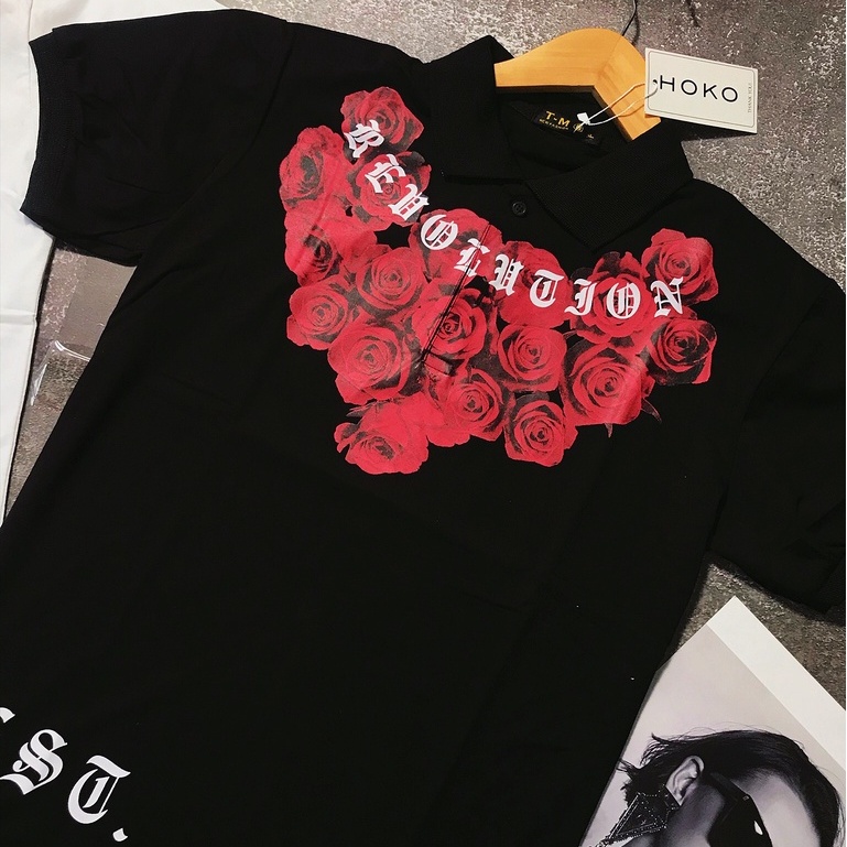 Áo phông Nam Nữ 🌵ĐỦ SIZE M - XL🌵 Áo polo Mikenco hoa hồng