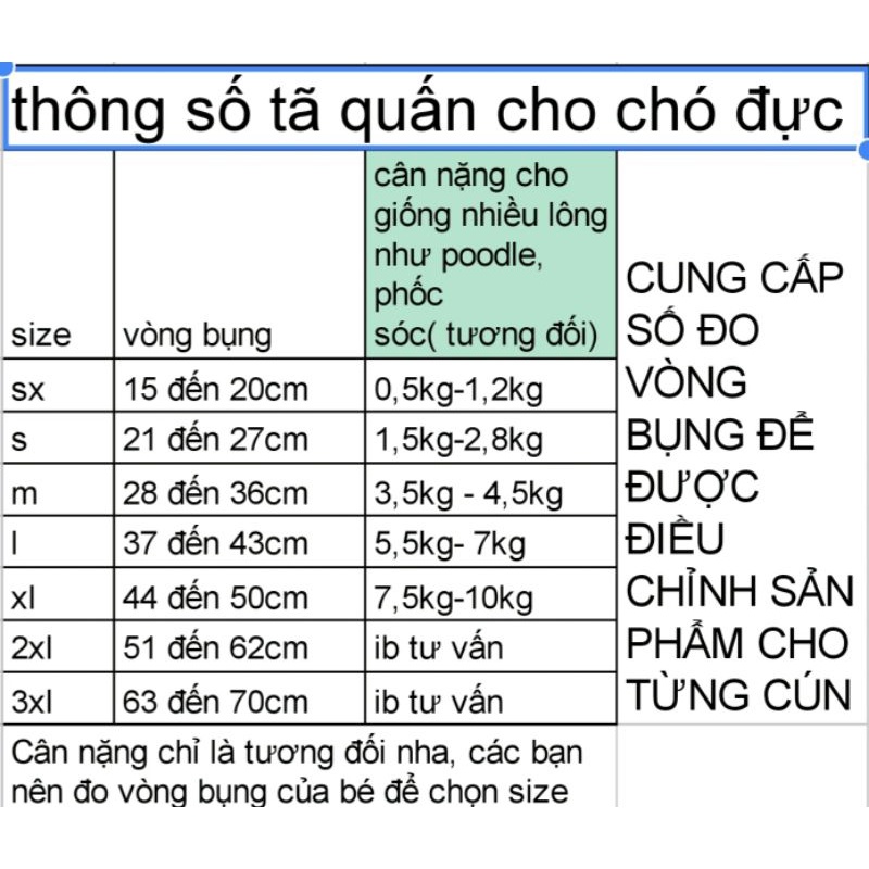 tã quấn vải cho chó đực Dadi pet