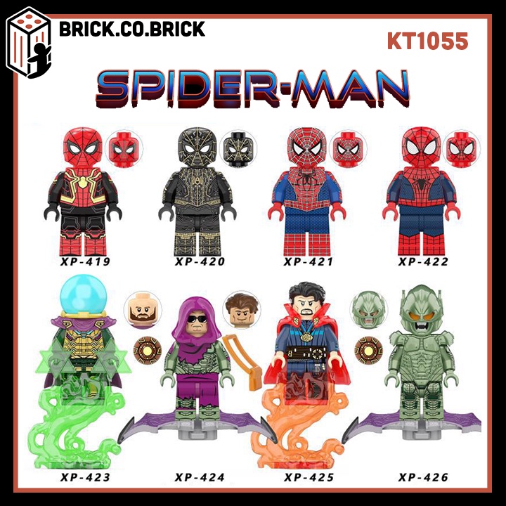 Spiderman No Way Home Green Devil Mystery Lizard Doctor Strange Đồ Chơi Lắp Ráp Siêu Anh Hùng KT1055