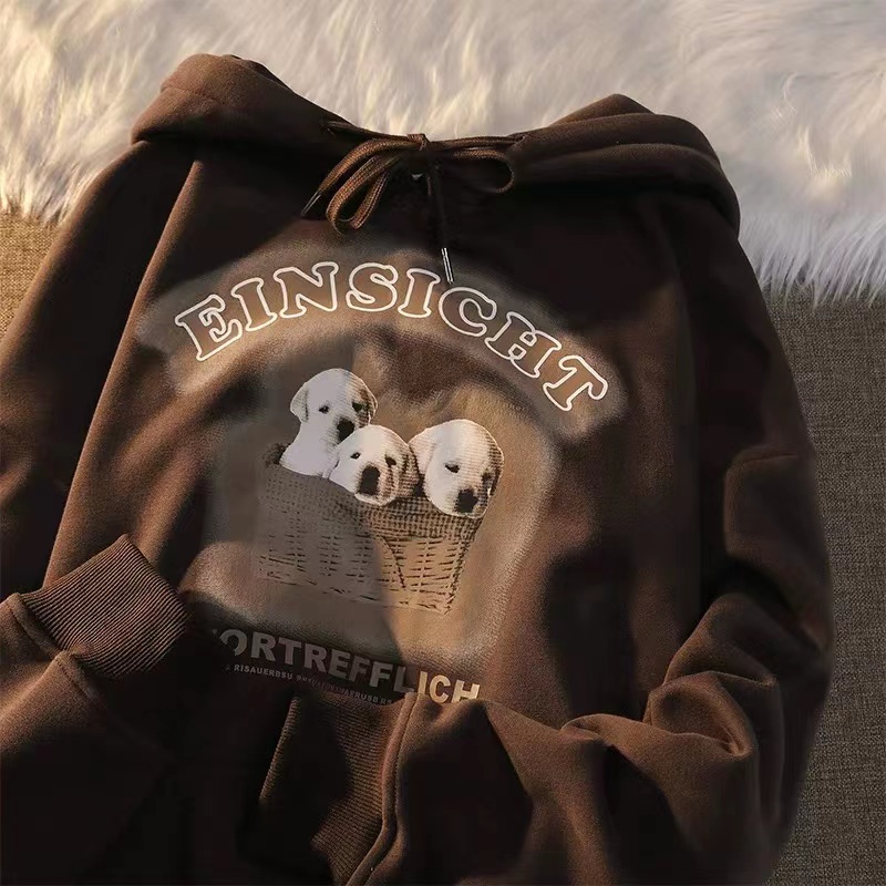 HIIXIIVI Áo Hoodie Tay Dài Oversize In Họa Tiết Phong Cách Hàn Quốc Kiểu Mới Cho Nam / Nữ