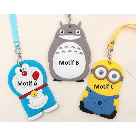 Thẻ Tên Bằng Silicon Họa Tiết Doraemon / Totoro / Minions / Totoro / Minions Dễ Thương Cho Khm099