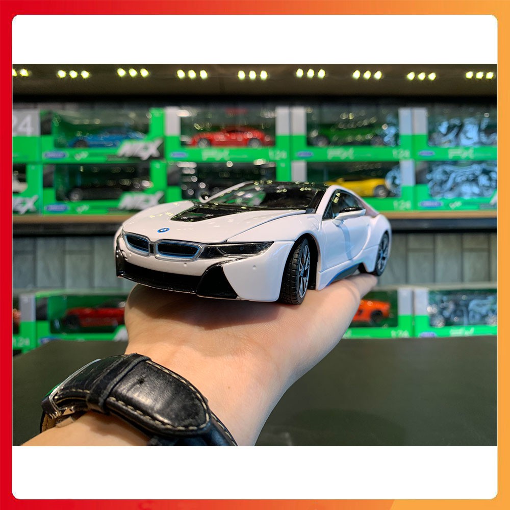 Xe mô hình BMW i8 tỉ lệ 1:24 Rastar [Kim loại,Full Box]