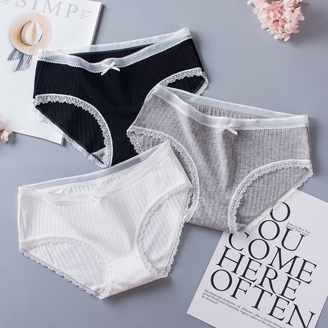 [Che Tên] Quần Lót Cotton Viền Ren Đính Nơ Phong Cách Hàn Quốc TOPBRA | BigBuy360 - bigbuy360.vn