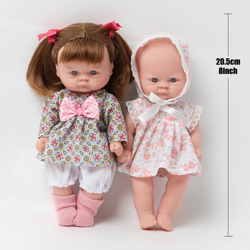 Búp Bê Bé Gái 20CM 8in Vinyl Sống Động Có Thể Giặt Rửa Và Tái Sử Dụng