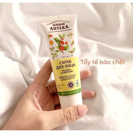 Tẩy Da Chết Mặt Chiết Xuất Mật Ong Và Cà Phê Apteka 75ml