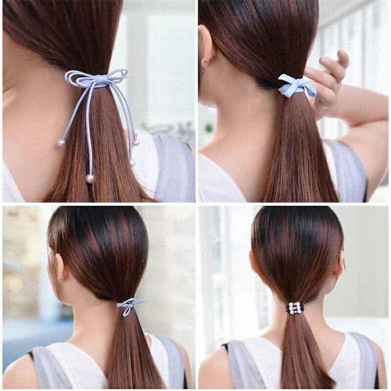 Sét 12 chun kèm lọ mẫu mới/ lọ 12 chun buộc tóc/ chun buộc tóc nữ