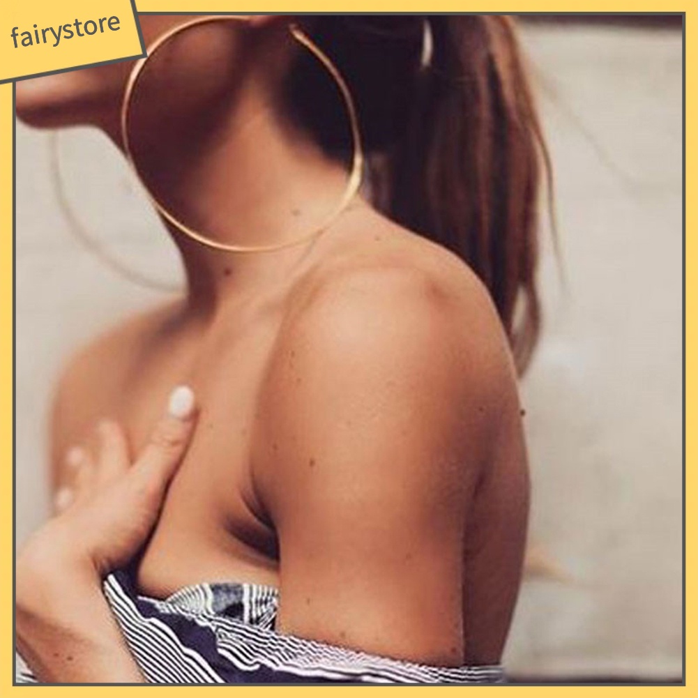 Hoa tai thiết kế vòng tròn lớn thời trang nữ dự tiệc