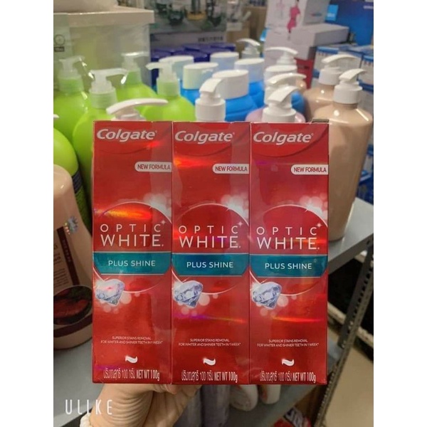 Bộ 3 cây Kem đánh răng Colgate Optic White Kim Cương 100g ( 3 cây Colgate 100g Plusine/ Núi Lửa / Nature)